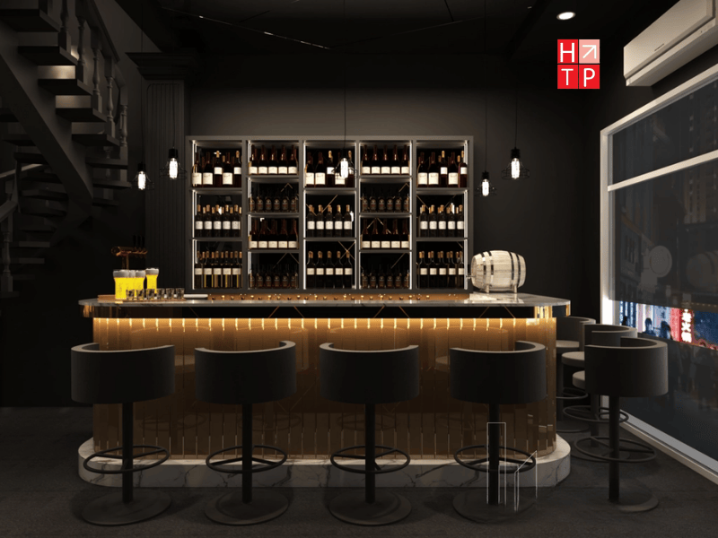 Kinh Nghiệm Thiết Kế Setup Quầy Bar Tinh Tế Và Hiệu Quả 7 Một quầy bar tinh tế được thiết kế chuyên nghiệp