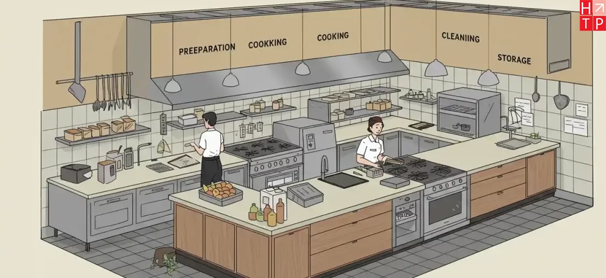 Bản vẽ 3d thiết kế bếp nhà hàng